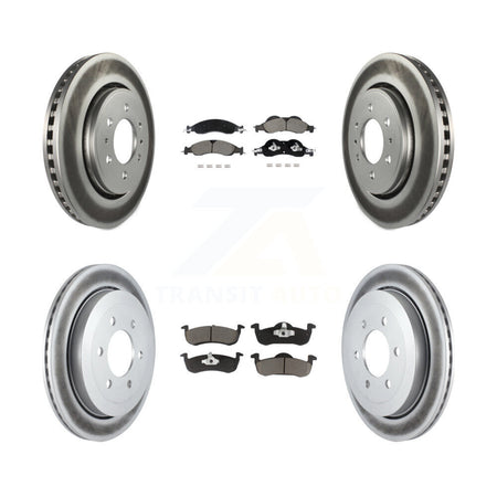 Front Rear Coated Disc Brake Rotors Ceramic Pad Kit For Ford Expedition Lincoln Navigator KGC-102539