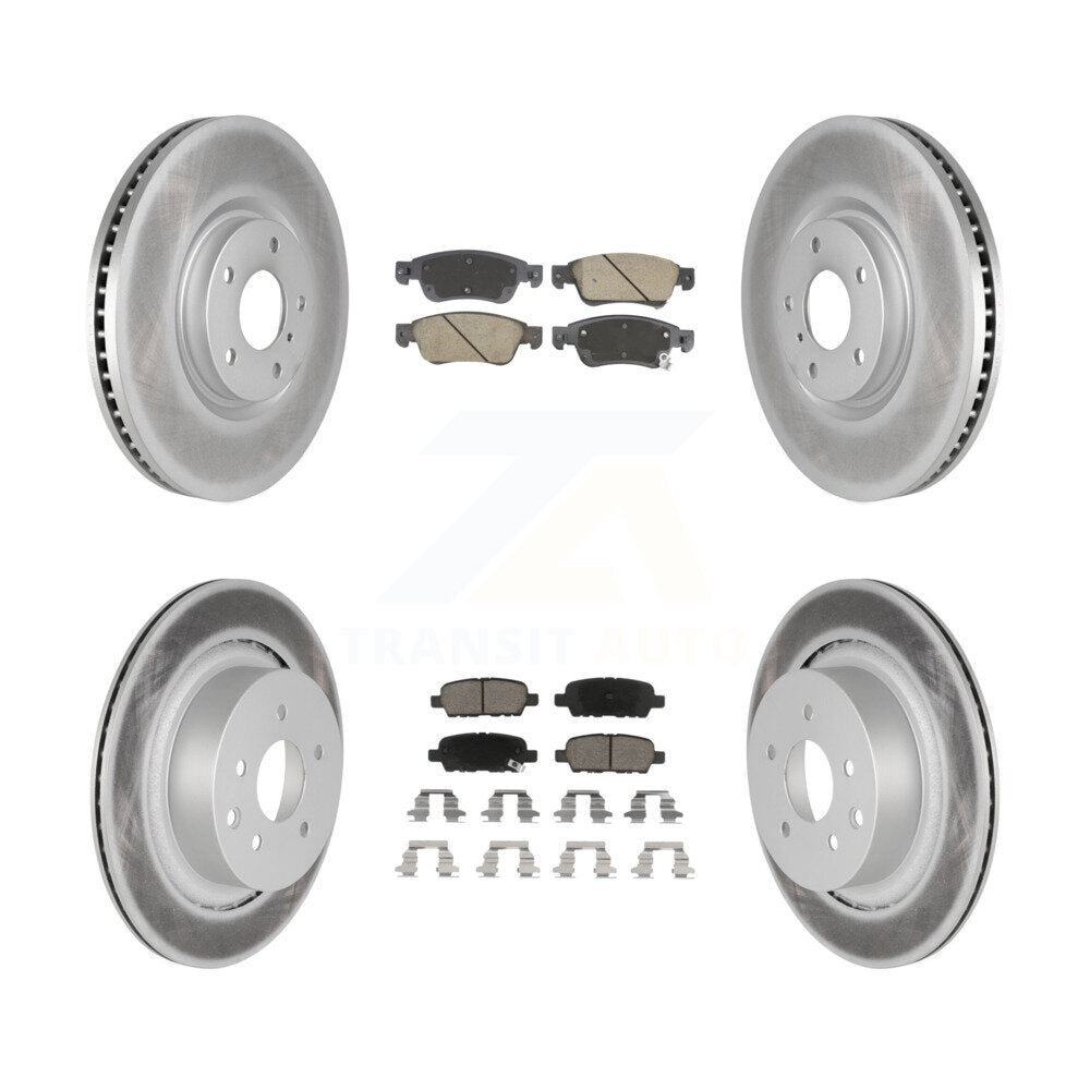 Front Rear Coated Disc Brake Rotors And Ceramic Pads Kit For INFINITI G35 Q60 KGC-102543