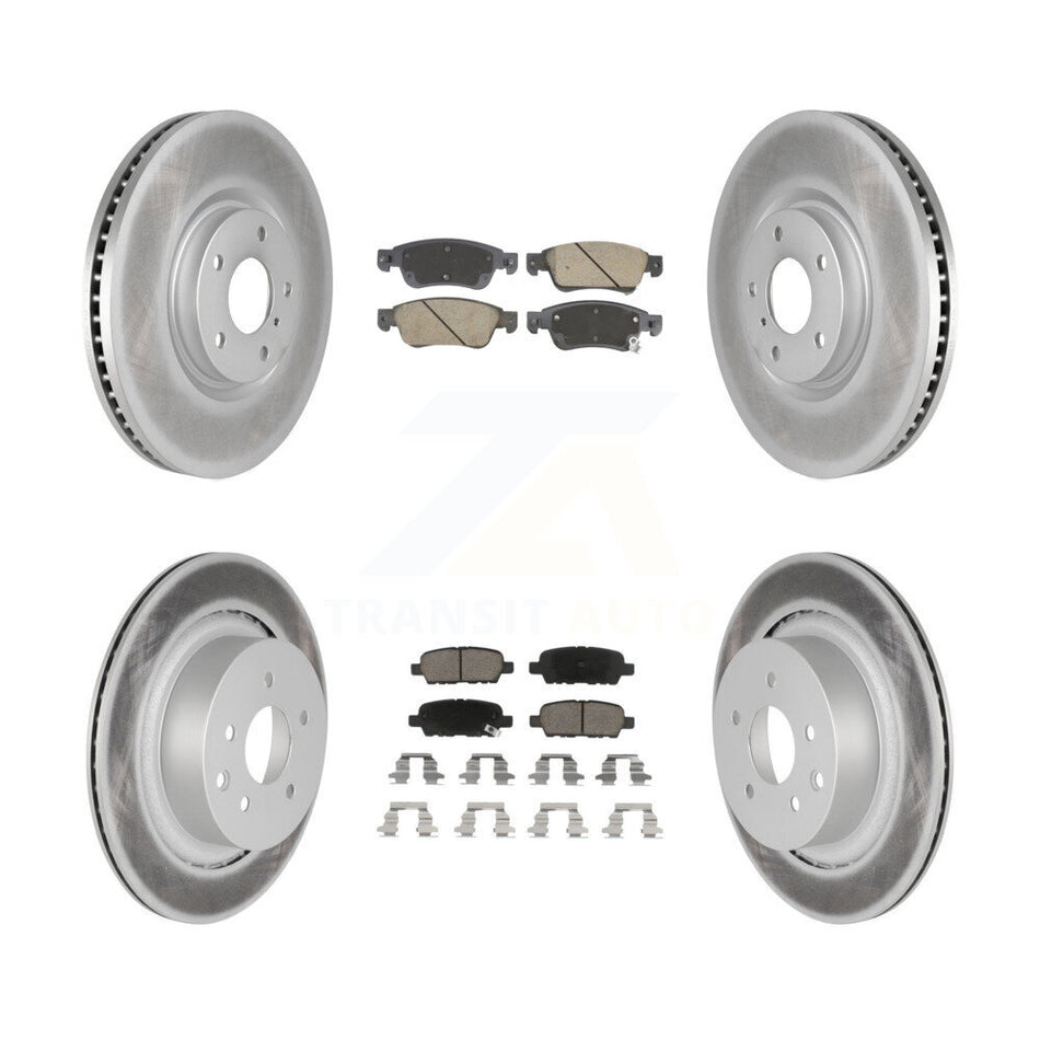 Front Rear Coated Disc Brake Rotors And Ceramic Pads Kit For INFINITI G35 Q60 KGC-102543