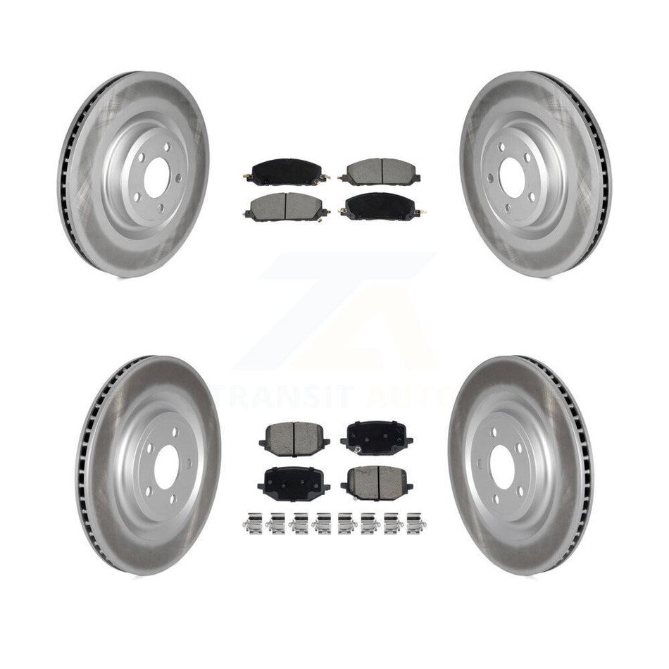 Front Rear Coated Brake Rotor Ceramic Pad Kit For Lincoln Aviator Ford Police Interceptor KGC-102550