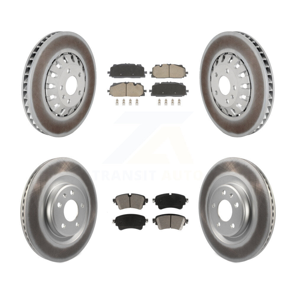 Front Rear Coated Disc Brake Rotors And Ceramic Pads Kit For Audi A6 Quattro A7 Sportback KGC-102553