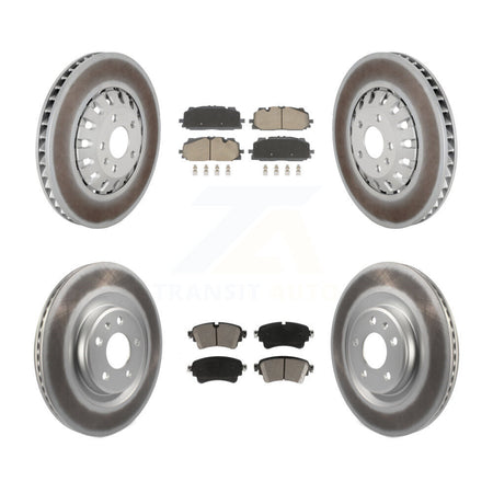 Front Rear Coated Disc Brake Rotors And Ceramic Pads Kit For Audi A6 Quattro A7 Sportback KGC-102553