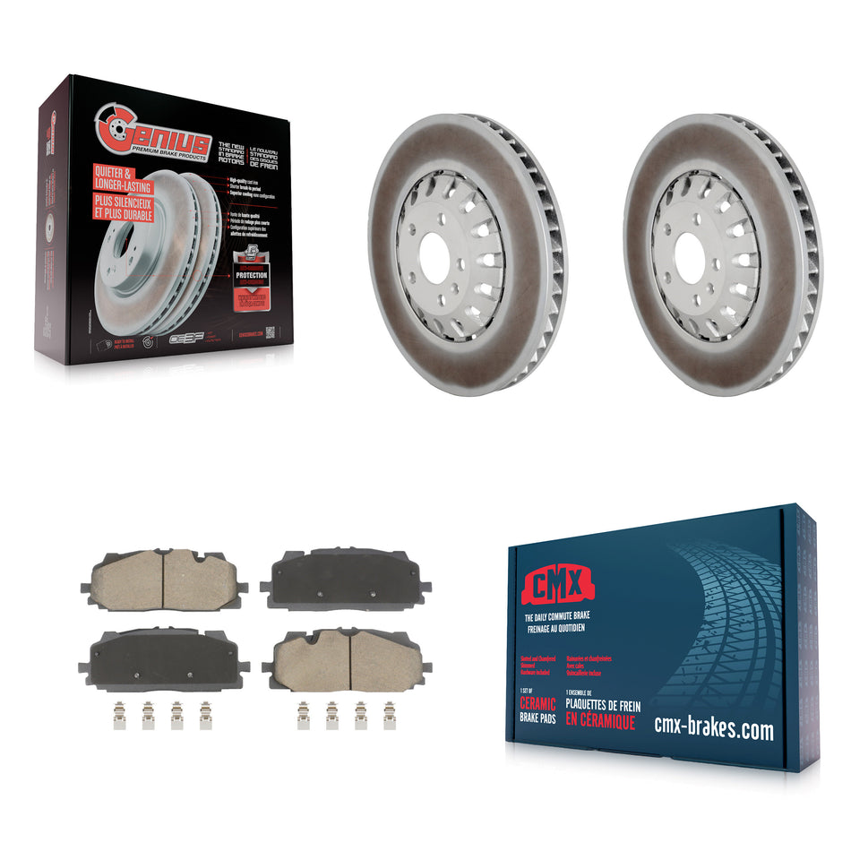 Front Coated Disc Brake Rotor & Ceramic Pad Kit For Audi Q7 Q8 A6 Quattro A7 Sportback A8 KGC-102555