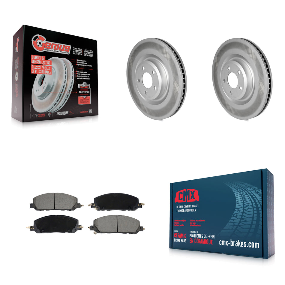 Front Coated Brake Rotor Ceramic Pad Kit For Ford Explorer Lincoln Aviator Police Utility KGC-102558