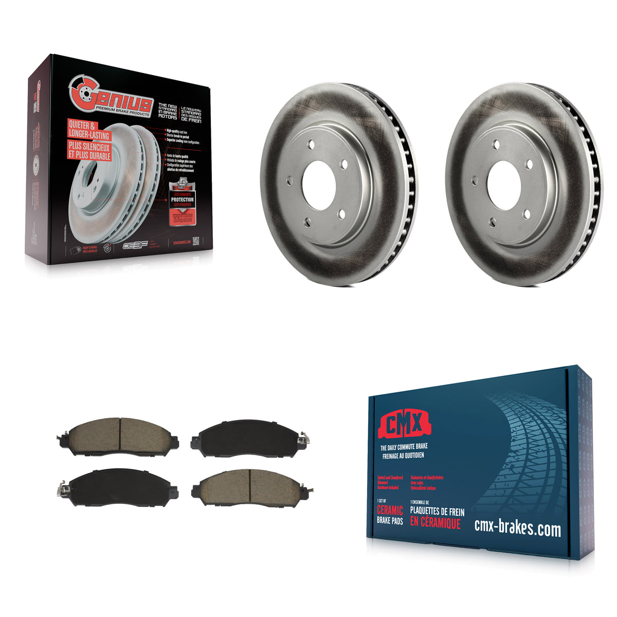 Front Coated Disc Brake Rotors And Ceramic Pads Kit For Nissan LEAF NV200 KGC-102581