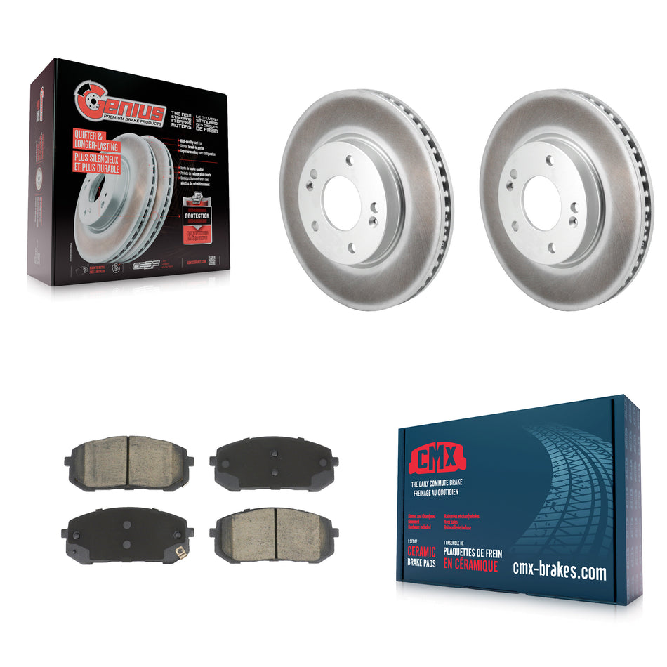 Front Coated Disc Brake Rotors And Ceramic Pads Kit For Hyundai Elantra KGC-102595