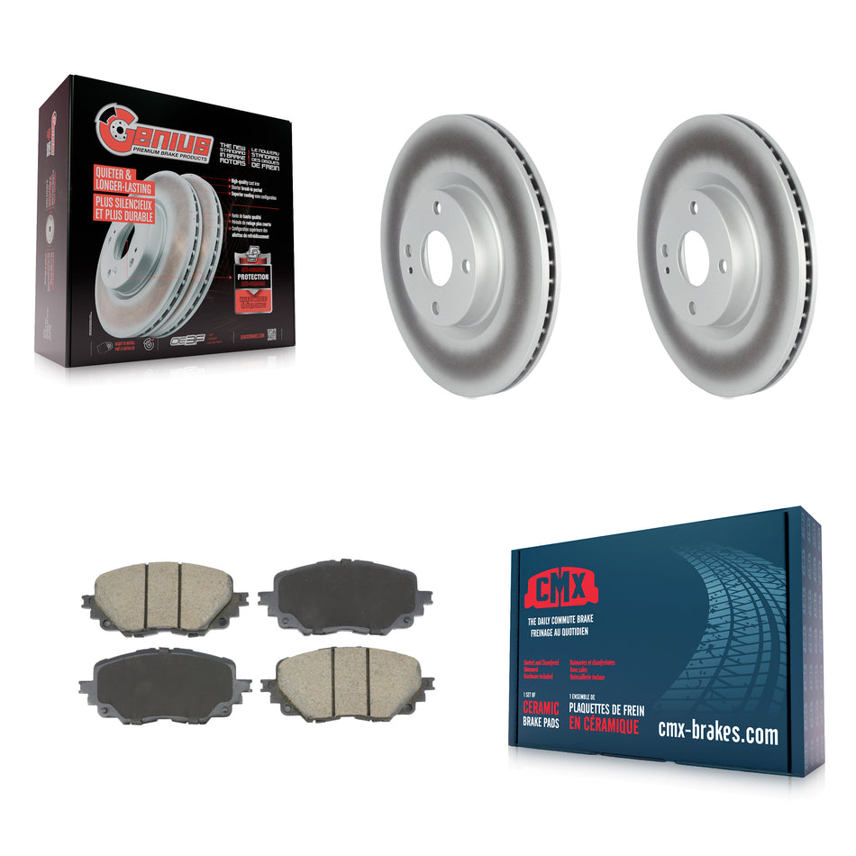 Front Coated Brake Rotor Ceramic Pad Kit For 16-23 Mazda MX-5 Miata Without Brembo Brakes KGC-102600