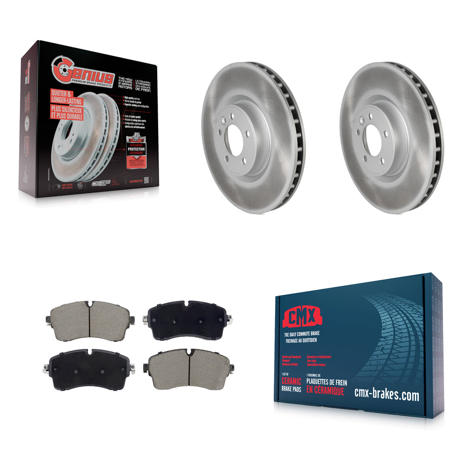 Front Coated Disc Brake Rotors & Ceramic Pad Kit For 2022 Land Rover Defender 110 90 2.0L KGC-102607