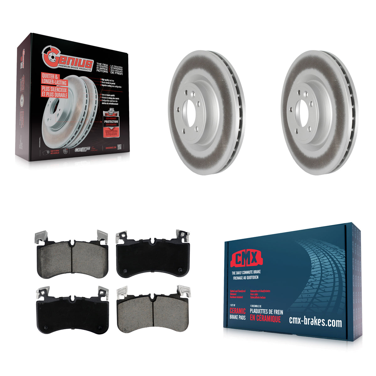 Front Coated Disc Brake Rotors And Ceramic Pads Kit For Land Rover Range Sport Discovery KGC-102608