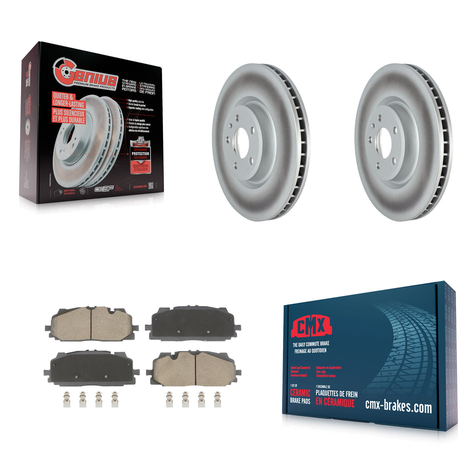 Front Coated Disc Brake Rotors And Ceramic Pads Kit For Audi Q7 SQ5 S5 S4 Sportback KGC-102613