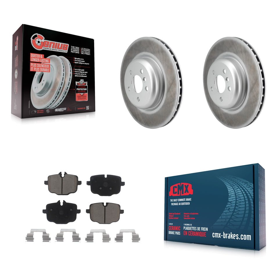 Rear Coated Brake Rotor & Ceramic Pad Kit For BMW X5 540i xDrive X7 X6 750i M550i iX 640i KGC-102616