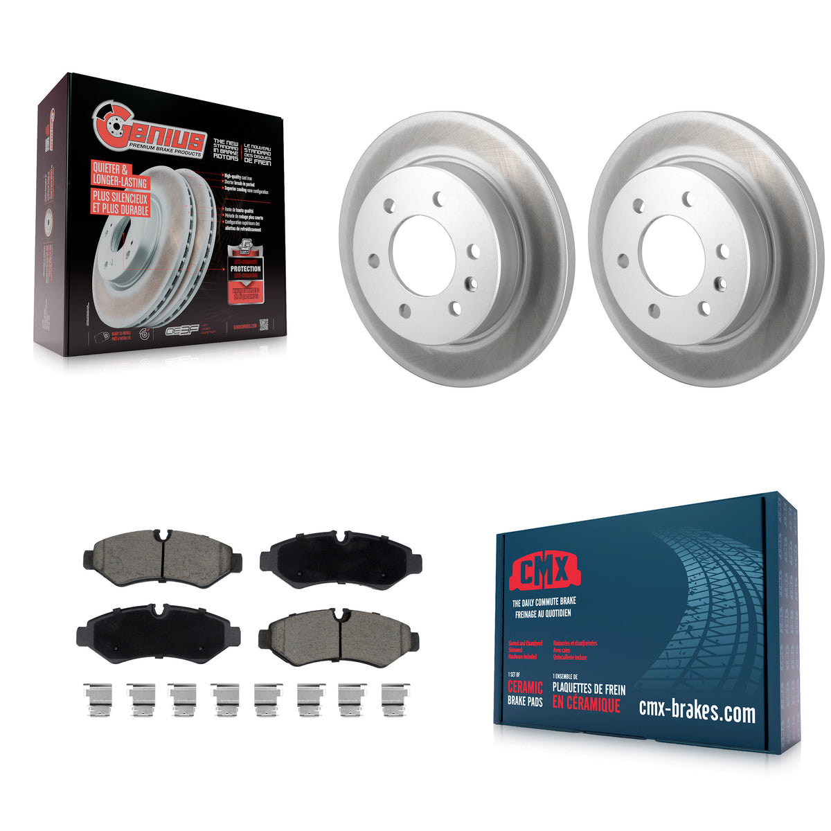 Rear Coated Brake Rotors Ceramic Pad Kit For Mercedes-Benz Sprinter 2500 3500 4500 3500XD KGC-102618