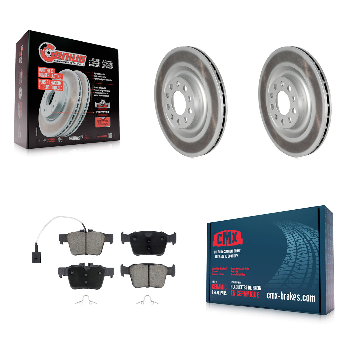Rear Coated Disc Brake Rotors And Ceramic Pads Kit For Alfa Romeo Stelvio Giulia KGC-102626