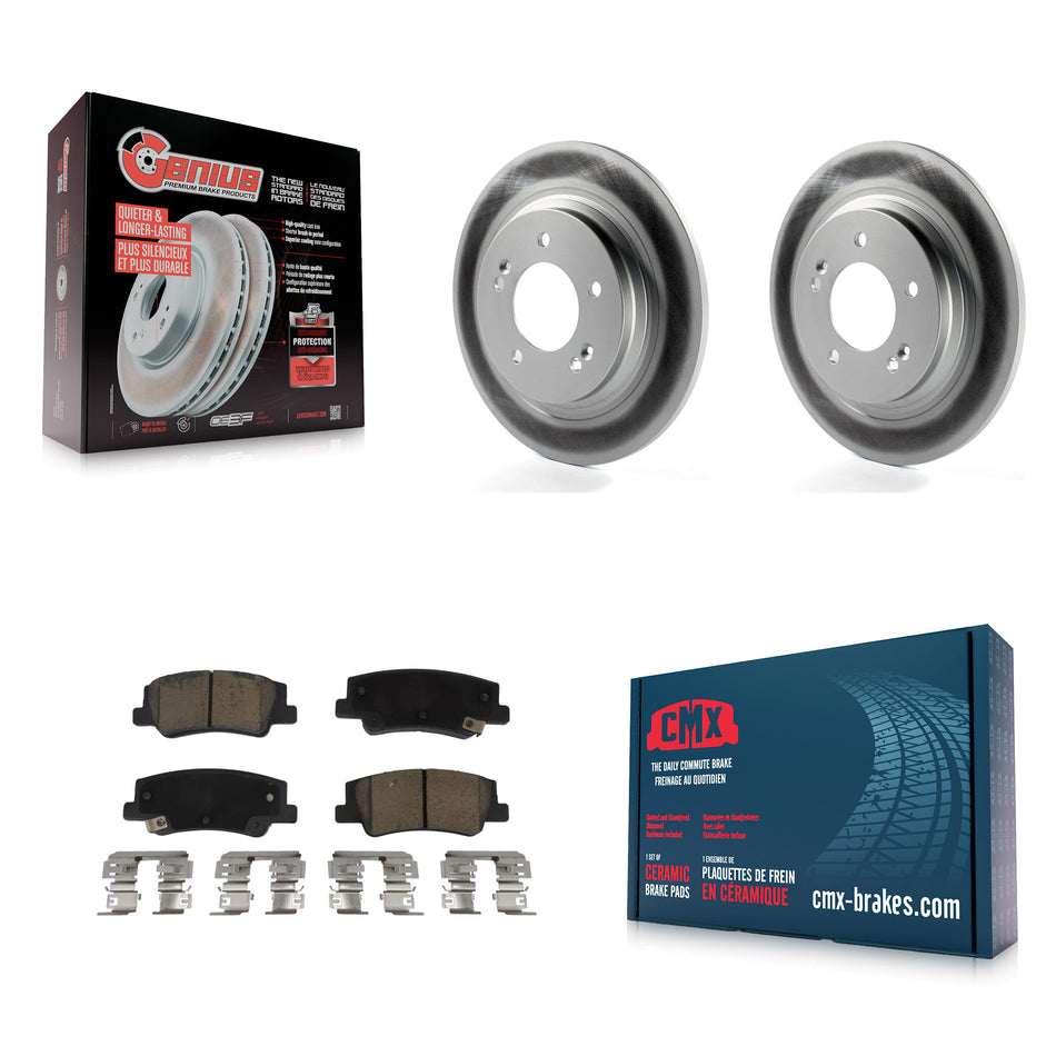 Rear Coated Disc Brake Rotors And Ceramic Pads Kit For Hyundai Sonata Kia Niro EV K5 KGC-102628