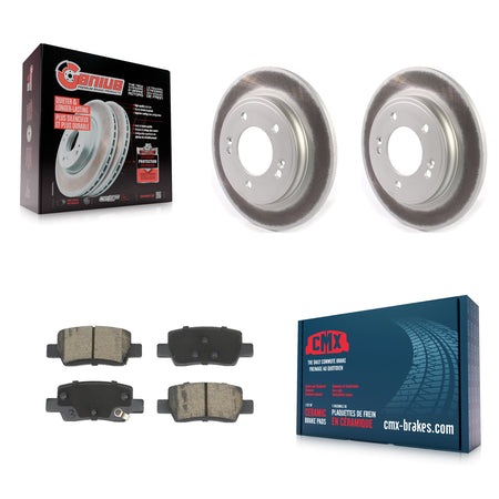 Rear Coated Brake Rotor & Ceramic Pad Kit For Hyundai Elantra With Electric Parking KGC-102631