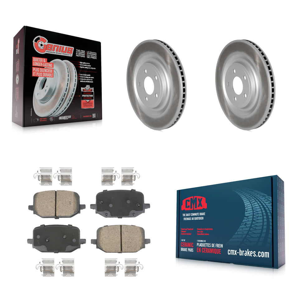 Rear Coated Disc Brake Rotors And Ceramic Pads Kit For 2022-2023 Ford Explorer 3.3L KGC-102633