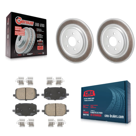 Rear Coated Disc Brake Rotors And Ceramic Pads Kit For 2022-2024 Ford Explorer 3.0L/2.3L KGC-102634
