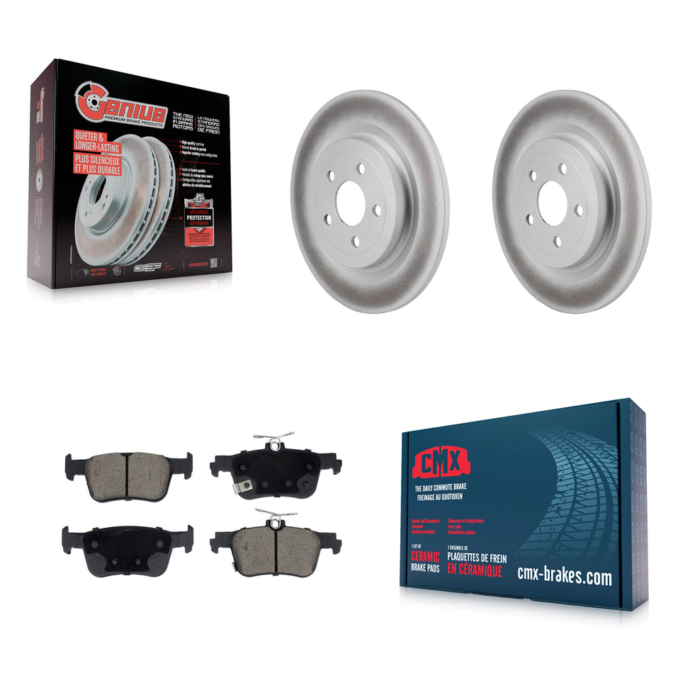Rear Coated Disc Brake Rotors And Ceramic Pads Kit For 2021-2023 Ford Mustang Mach-E KGC-102637