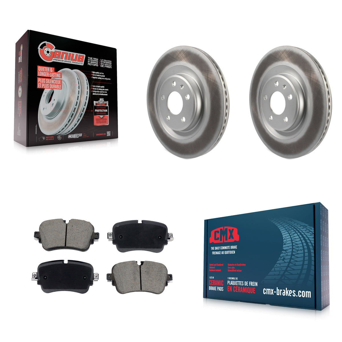 Rear Coated Brake Rotors Ceramic Pad Kit For 17-18 Audi Q7 With 330mm Diameter Rotor KGC-102645