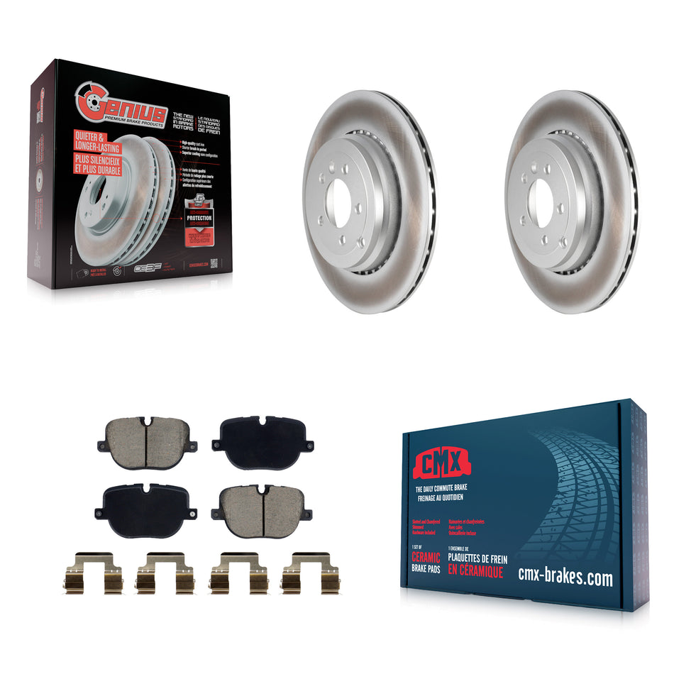 Rear Coated Brake Rotor Ceramic Pad Kit For 2010-2013 Land Rover Range Sport Supercharged KGC-102650