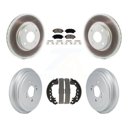 Front Rear Coated Disc Brake Rotors Ceramic Pads And Drum Kit For Nissan Kicks Versa KGC-102655
