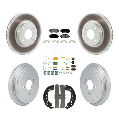 Front Rear Coated Disc Brake Rotors Ceramic Pad And Drum Kit (7Pc) For Nissan Kicks Versa KGC-102656