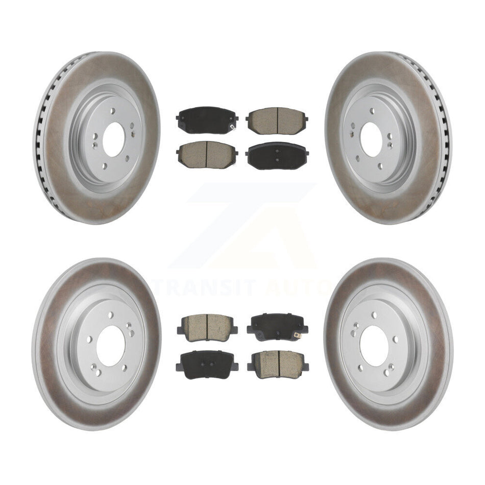 Front Rear Coated Disc Brake Rotors And Ceramic Pads Kit For Hyundai Sonata Kia K5 KGC-102666