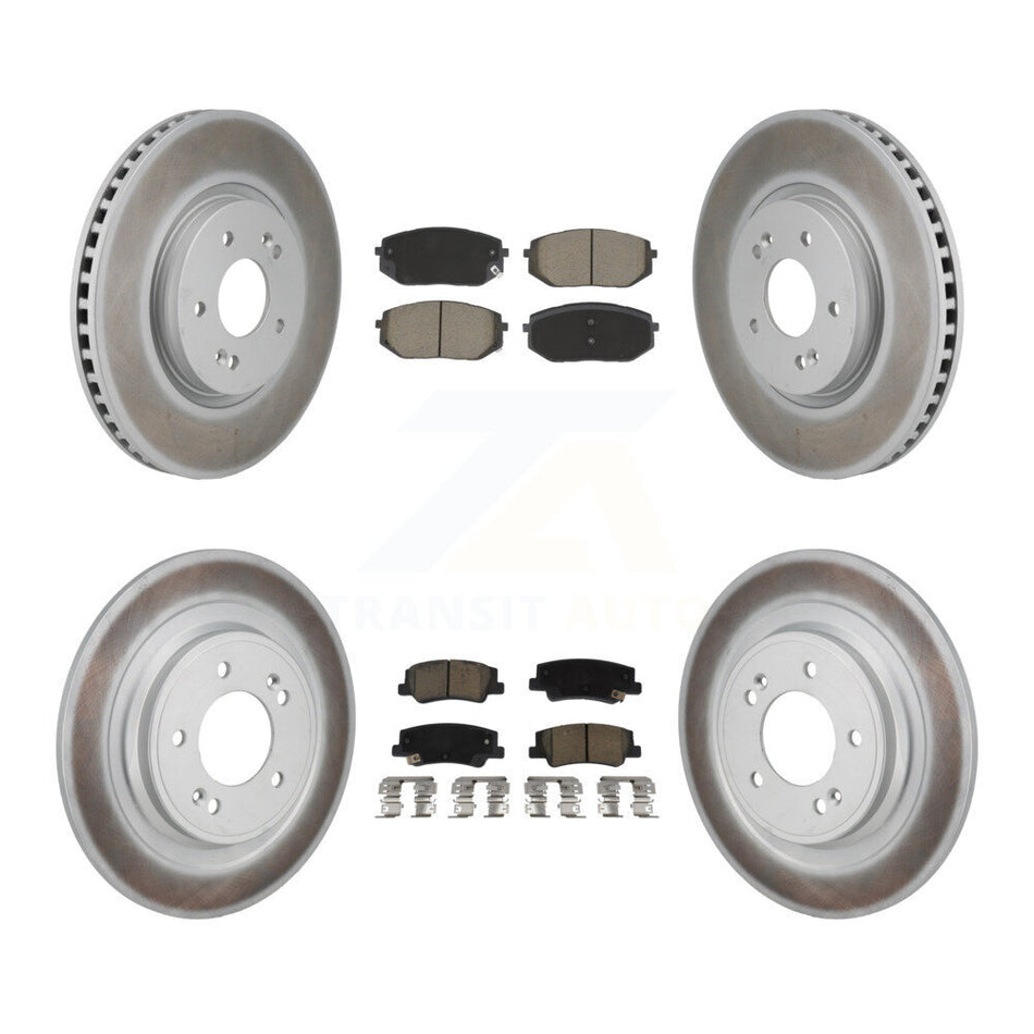 Front Rear Coated Disc Brake Rotors And Ceramic Pads Kit For Hyundai Tucson Kia Sportage KGC-102667