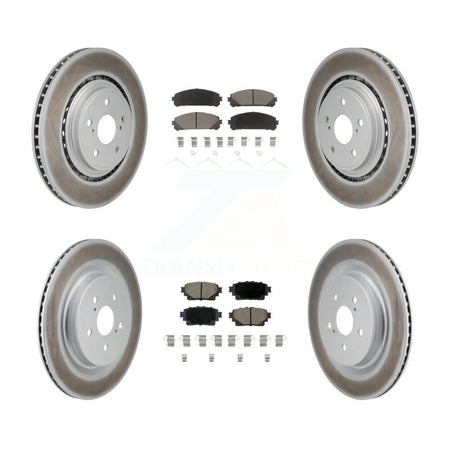 Front Rear Coated Disc Brake Rotors And Ceramic Pads Kit For 2020-2022 Toyota Highlander KGC-102669