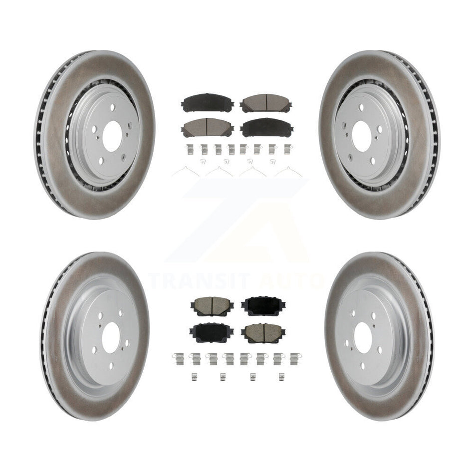 Front Rear Coated Disc Brake Rotors And Ceramic Pads Kit For 2020-2022 Toyota Highlander KGC-102669