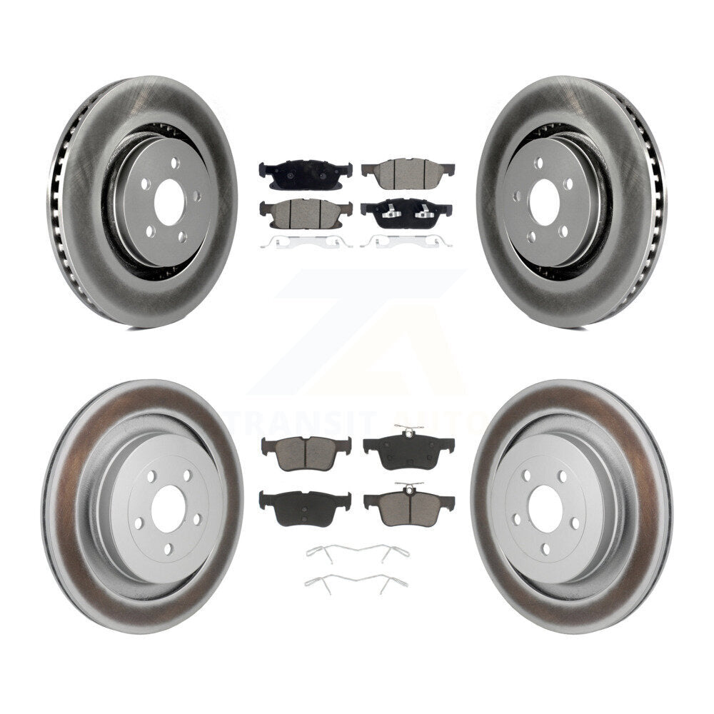 Front Rear Coat Brake Rotors Ceramic Pad Kit For Lincoln Nautilus With Vented KGC-102673