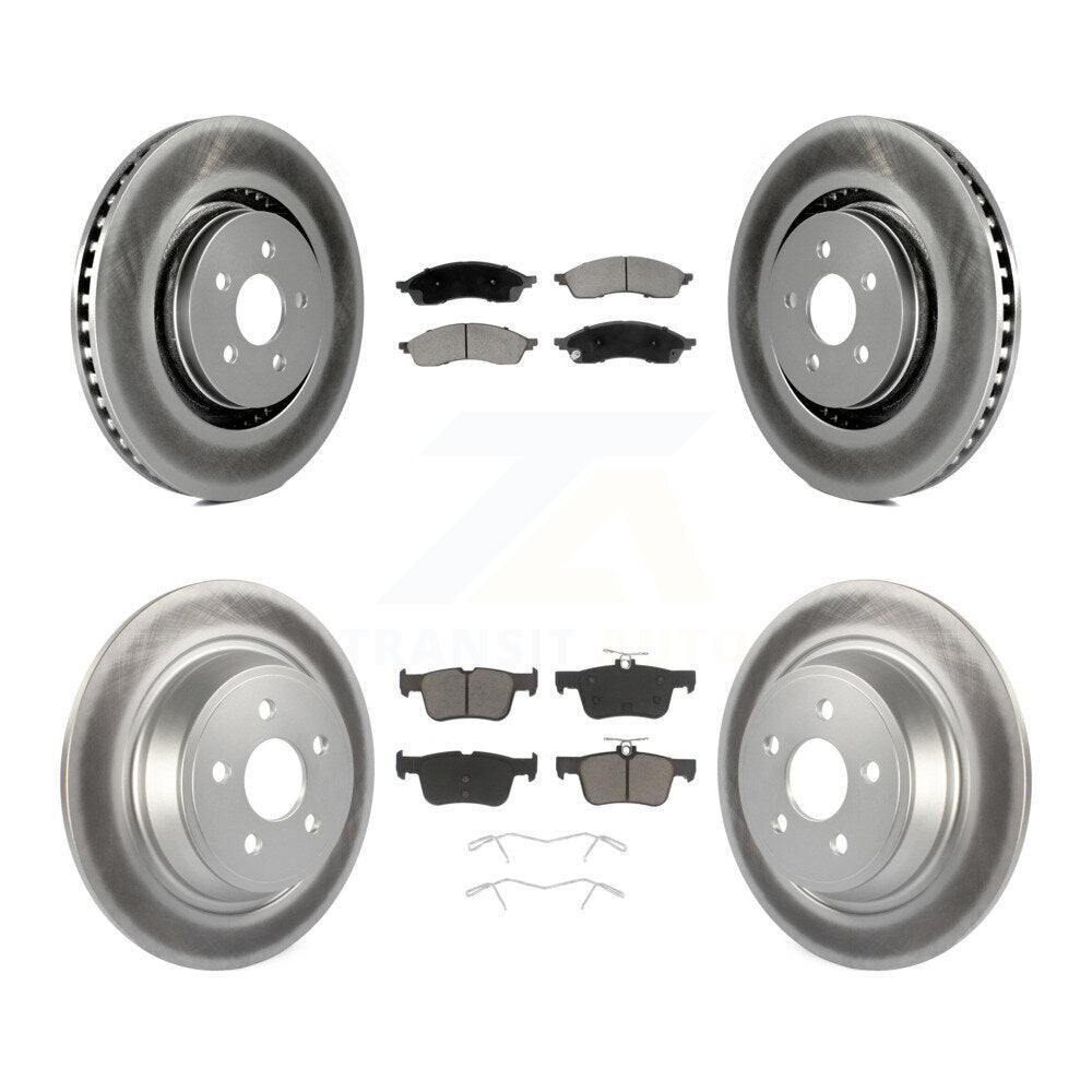 Front Rear Coated Disc Brake Rotors And Ceramic Pads Kit For Lincoln Nautilus KGC-102676
