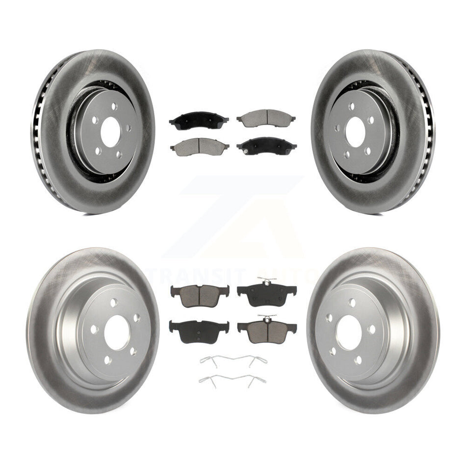 Front Rear Coated Disc Brake Rotors And Ceramic Pads Kit For Lincoln Nautilus KGC-102676