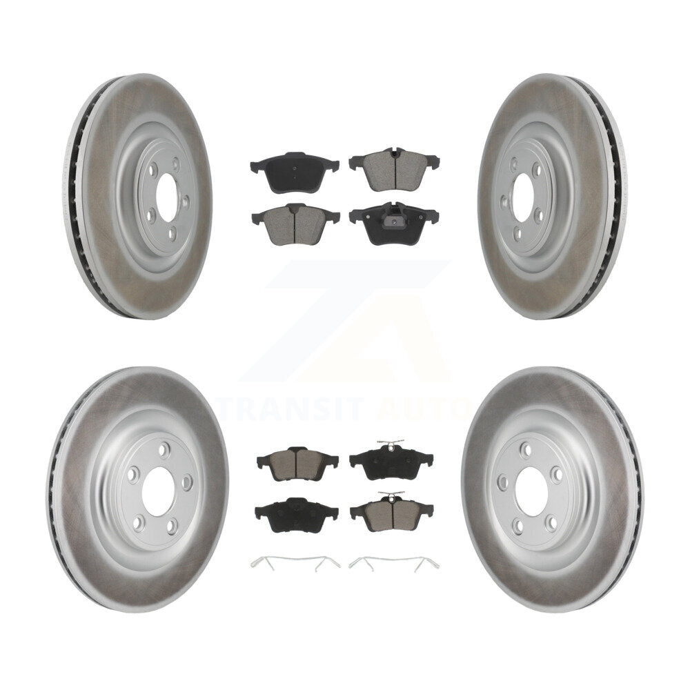 Front Rear Coat Brake Rotors Ceramic Pad Kit For 2016 Jaguar XJ With Manual Parking KGC-102679