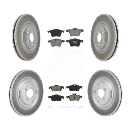 Front Rear Coat Brake Rotors Ceramic Pad Kit For 2016 Jaguar XJ With Manual Parking KGC-102679