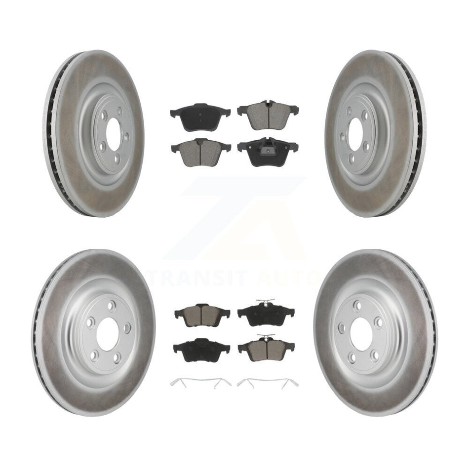 Front Rear Coat Brake Rotors Ceramic Pad Kit For 2016 Jaguar XJ With Manual Parking KGC-102679