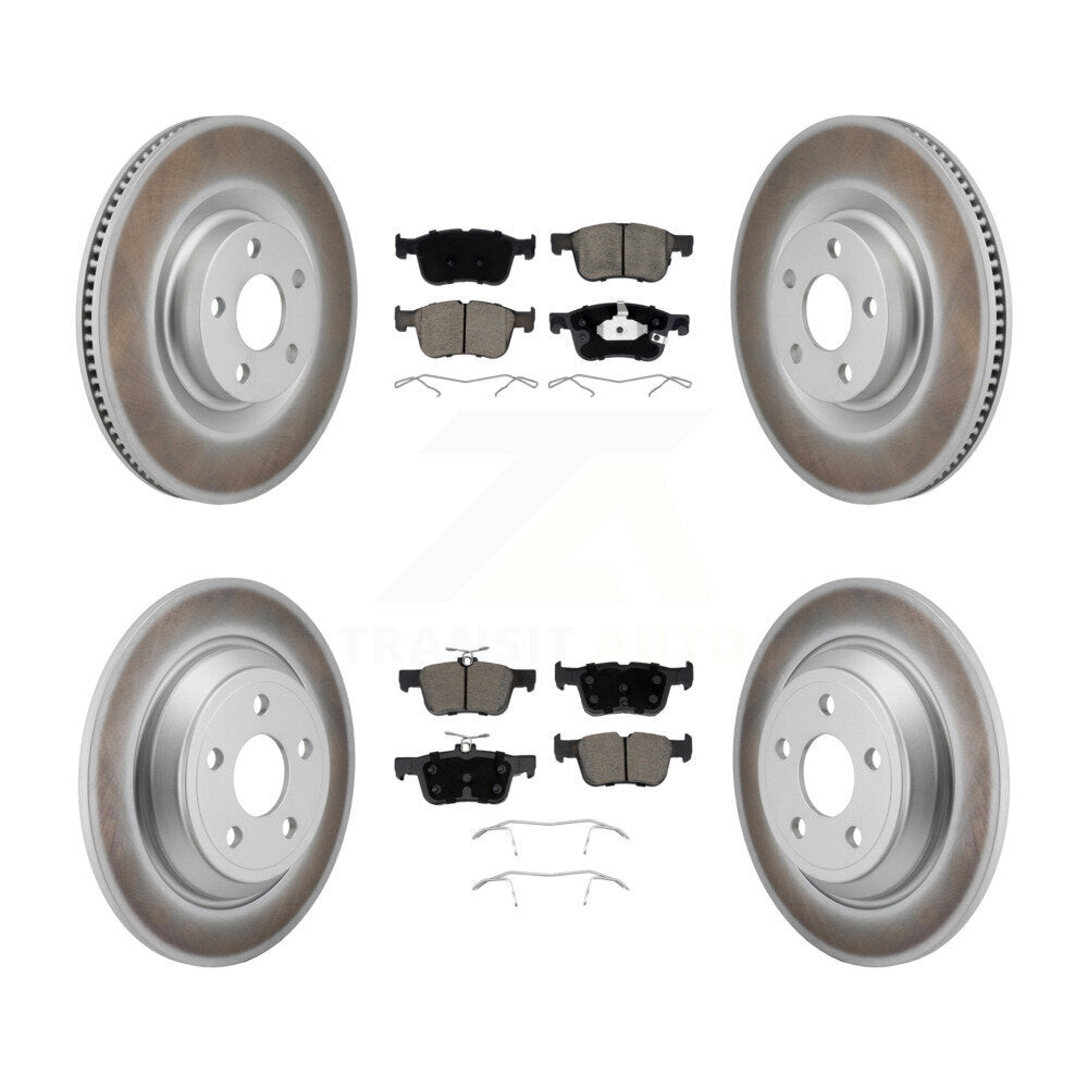 Front Rear Coated Disc Brake Rotors And Ceramic Pads Kit For 2022-2023 Ford Maverick KGC-102690