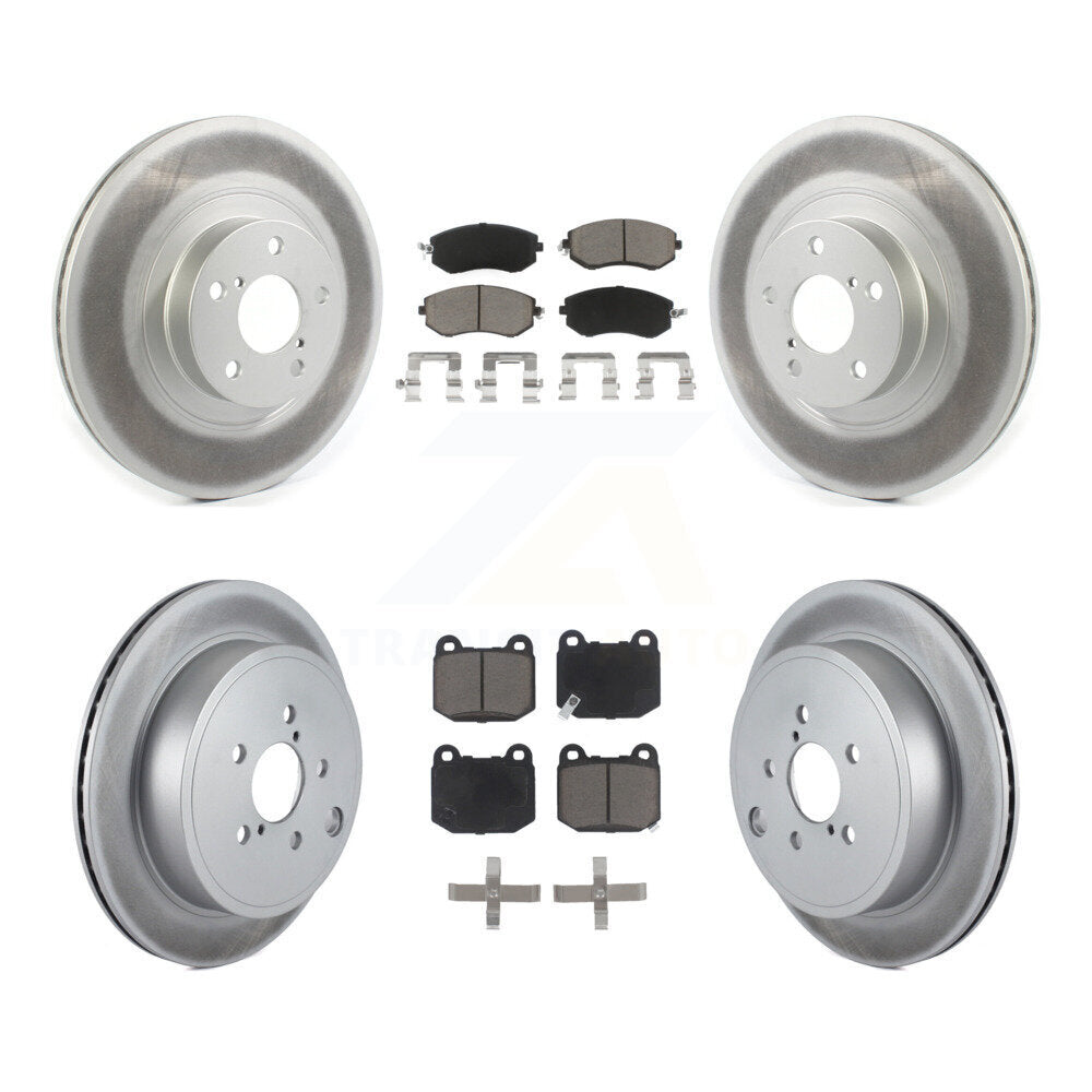 Front Rear Coated Brake Rotor & Ceramic Pad Kit For 2017 Subaru BRZ Without Brembo Brakes KGC-102692