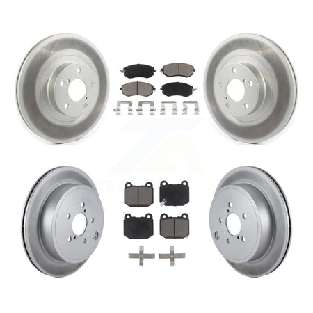 Front Rear Coated Brake Rotor & Ceramic Pad Kit For 2017 Subaru BRZ Without Brembo Brakes KGC-102692