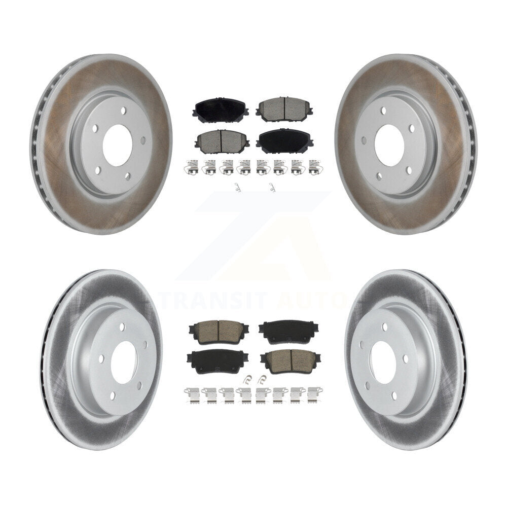 Front Rear Coated Disc Brake Rotors And Ceramic Pads Kit For Nissan Rogue KGC-102698