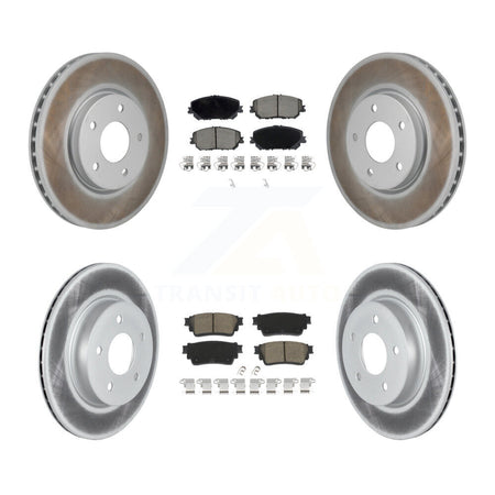 Front Rear Coated Disc Brake Rotors And Ceramic Pads Kit For Nissan Rogue KGC-102698