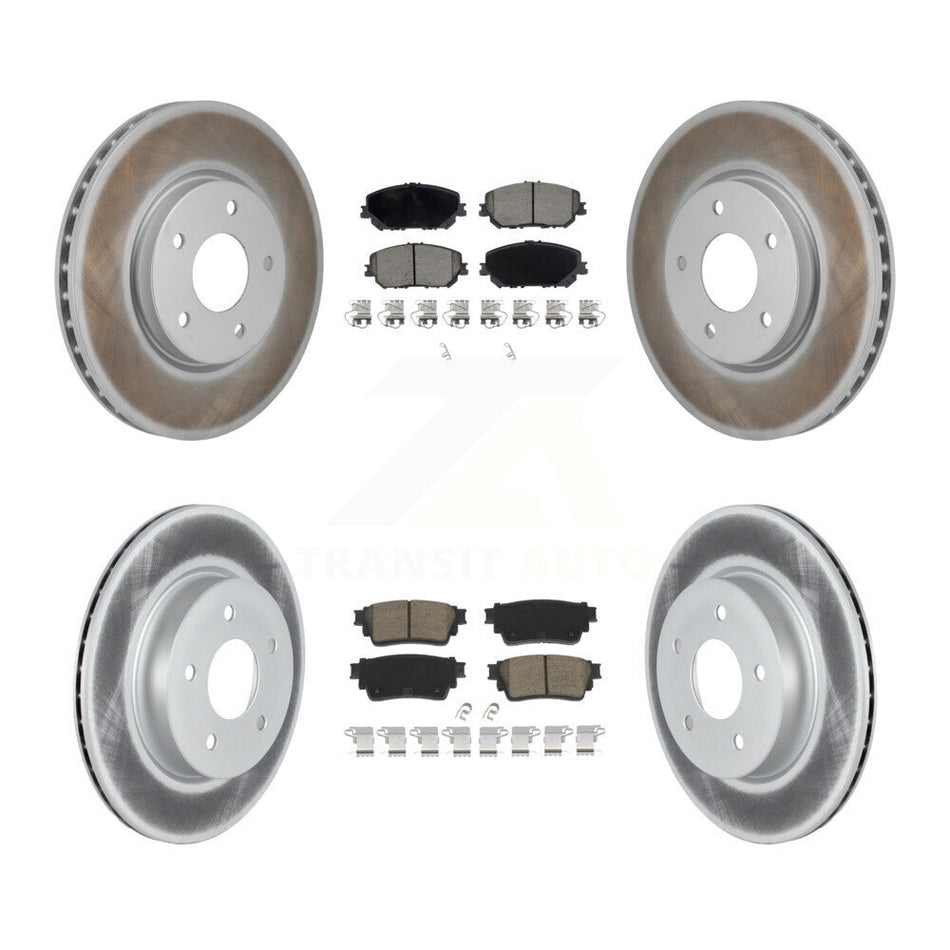 Front Rear Coated Disc Brake Rotors And Ceramic Pads Kit For Nissan Rogue KGC-102698