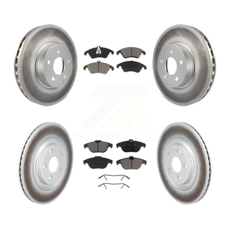Front Rear Coated Disc Brake Rotors And Ceramic Pads Kit For Mercedes-Benz E400 KGC-102700