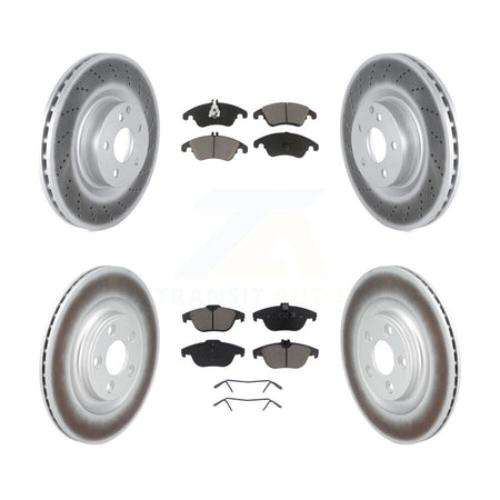 Front Rear Coated Disc Brake Rotors And Ceramic Pads Kit For Mercedes-Benz E400 KGC-102701