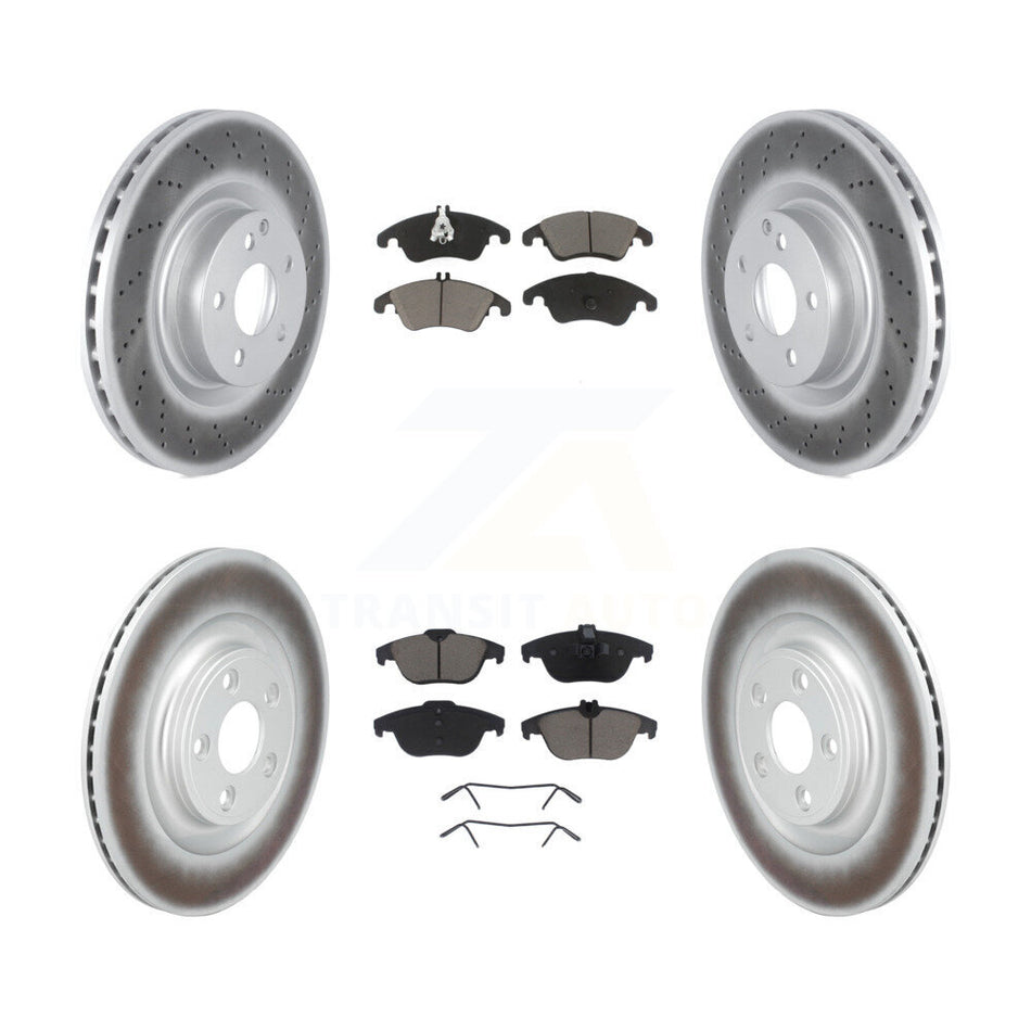 Front Rear Coated Disc Brake Rotors And Ceramic Pads Kit For Mercedes-Benz E400 KGC-102701