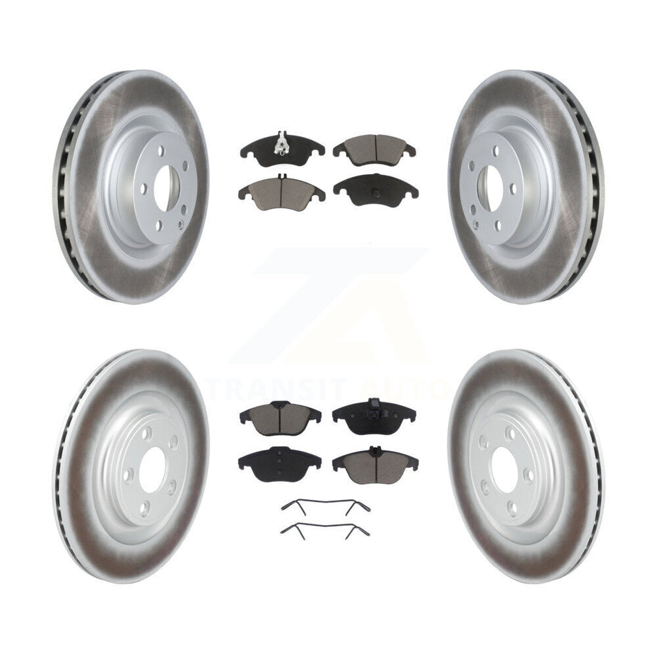 Front Rear Coated Disc Brake Rotors And Ceramic Pads Kit For Mercedes-Benz E400 KGC-102702