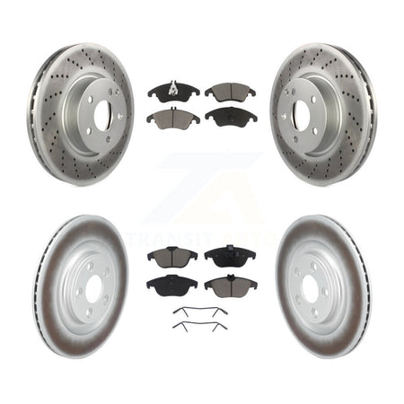 Front Rear Coated Disc Brake Rotors And Ceramic Pads Kit For Mercedes-Benz E400 KGC-102703