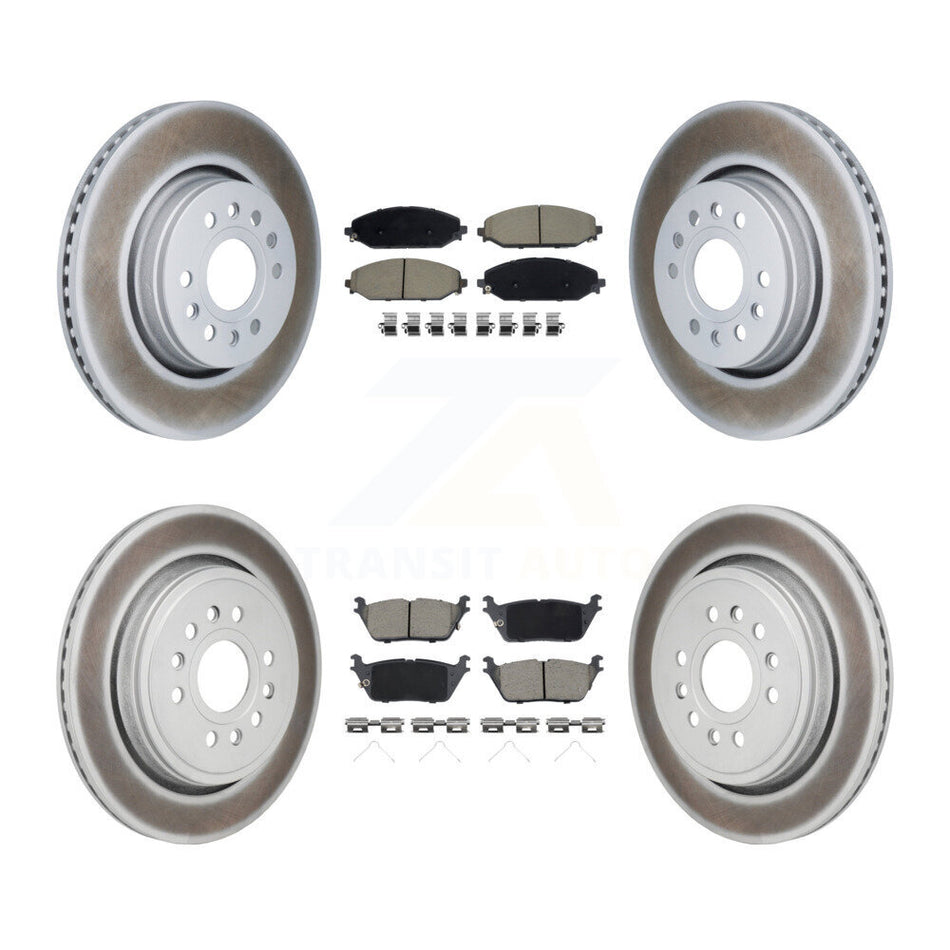 Front Rear Coated Disc Brake Rotor And Ceramic Pad Kit For Ram 1500 Jeep Wagoneer Grand L KGC-102704