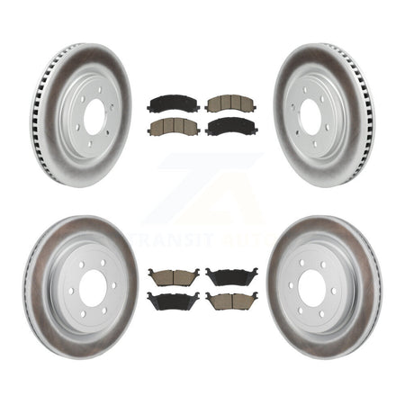 Front Rear Coated Disc Brake Rotors And Ceramic Pads Kit For Ford F-150 Lightning KGC-102715