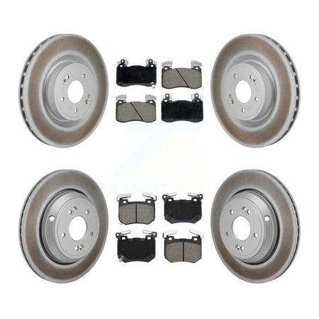 Front Rear Coated Disc Brake Rotors And Ceramic Pads Kit For 2022 Genesis G70 3.3L KGC-102723